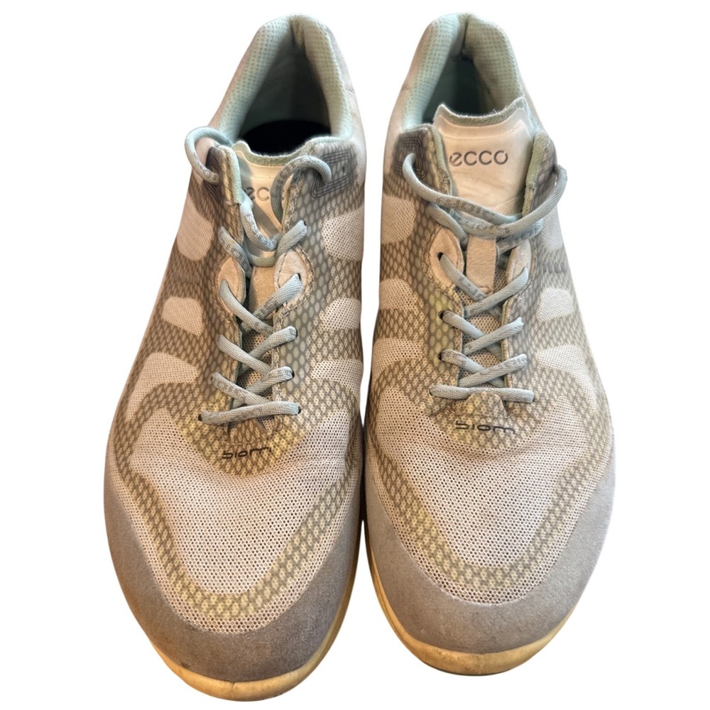 ECCO BIOM Fjuel Tie Womens Sneakers Size 8 EU 39 Gray Leather Walking Shoes